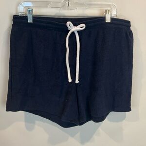 Lucky Brand Navy Terry Cloth Drawstring Lounge Shorts